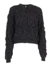 Fabiana Filippi Bubble-knit Zip-front Cardigan In Black