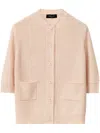 Fabiana Filippi Three-quarter-sleeved Cardigan In Blush Pink