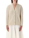 Fabiana Filippi Beige V Neck Sweater With Button Front In Multi