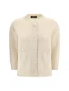Fabiana Filippi Crewneck Buttoned Knitted Cardigan In Vaniglia