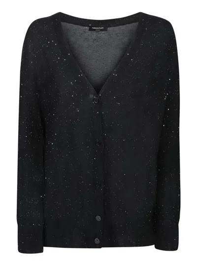 Fabiana Filippi Sequin Embellished V-neck Cardigan In Black
