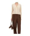 Fabiana Filippi Knitwear V-neckline Long Sleeves Ribbed Hem In Neutral