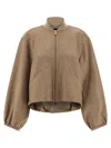 Fabiana Filippi Cashmere Bomber Jacket In Brown