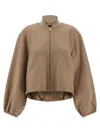 Fabiana Filippi Cashmere Bomber Jacket Puffer Jackets Beige In Multi