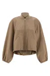 Fabiana Filippi Cashmere Bomber Jacket Puffer Jackets Beige In Brown