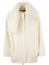 Fabiana Filippi Luxury Cashmere Caban With Mink Fur Collar