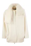 Fabiana Filippi Luxury Cashmere Caban With Mink Fur Collar
