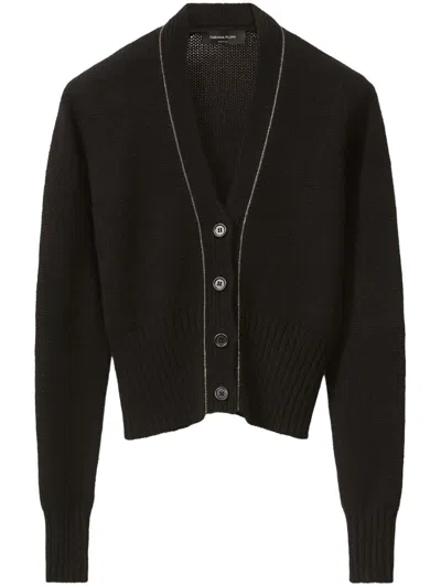 Fabiana Filippi Brushed Cashmere Cardigan In Black