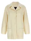 Fabiana Filippi Luxurious Cashmere Outerwear Featuring Collar In Metallic