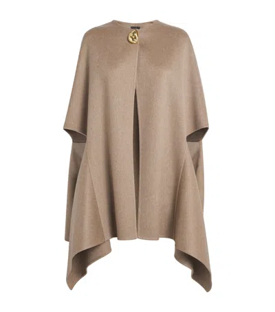 Fabiana Filippi Cashmere Cut-out Cape In Brown