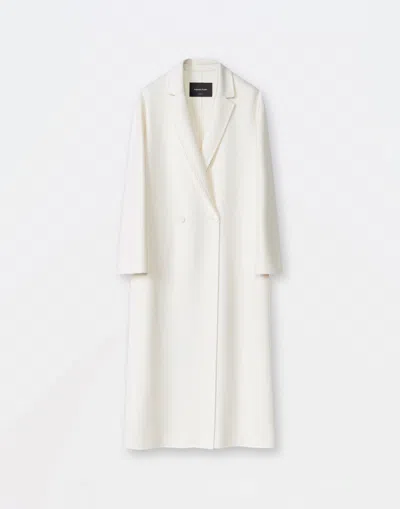 Fabiana Filippi Cashmere Double Double Breasted Top Coat In White