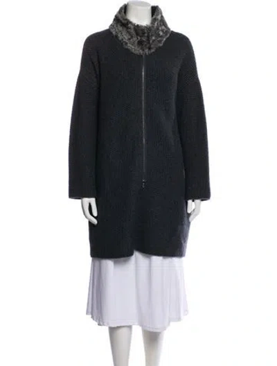 Pre-owned Fabiana Filippi Cashmere Fur Jacket In Black