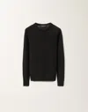 Fabiana Filippi Cashmere Gauzed Crewneck Sweater In Black