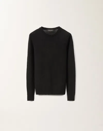 Fabiana Filippi Cashmere Gauzed Crewneck Sweater In Black