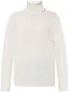 Fabiana Filippi Elegant Cream Turtleneck Sweater In Wool-silk Blend In Neutrals