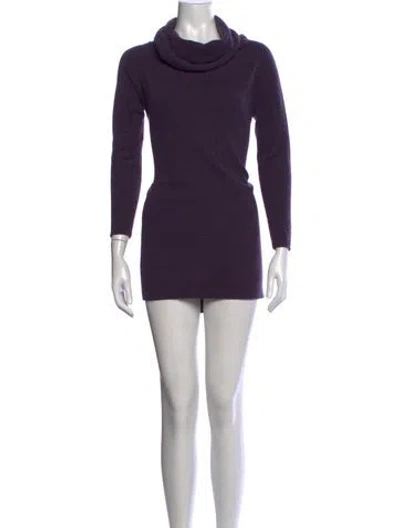 Pre-owned Fabiana Filippi Cashmere Mini Dress In Purple