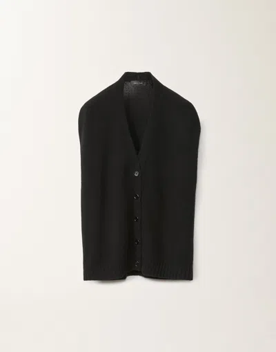 Fabiana Filippi Cashmere Oversized Knit Vest In Black