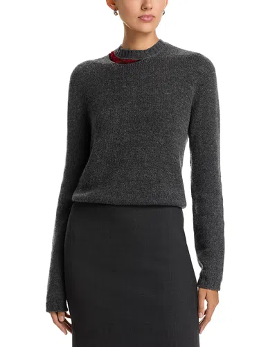 Fabiana Filippi Cashmere Sequin Collar Slim Fit Sweater In Black