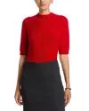 Fabiana Filippi Short-sleeved Cashmere Sweater With Ribbed Trims In Red