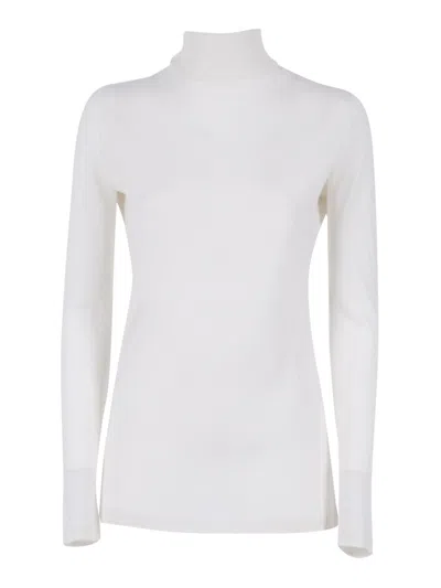 Fabiana Filippi Cashmere Silk Turtle Neck Sweater In White