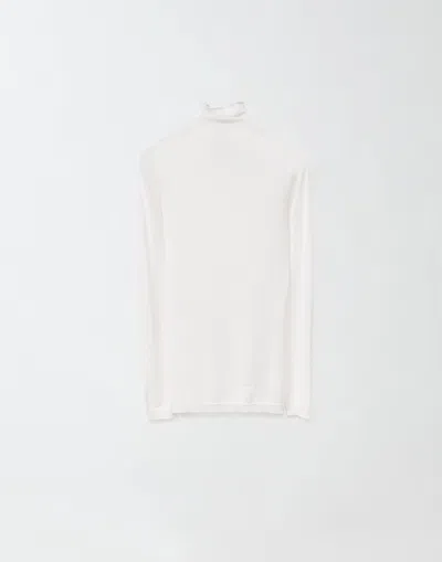 Fabiana Filippi Cashmere Silk Turtle Neck Jumper In White