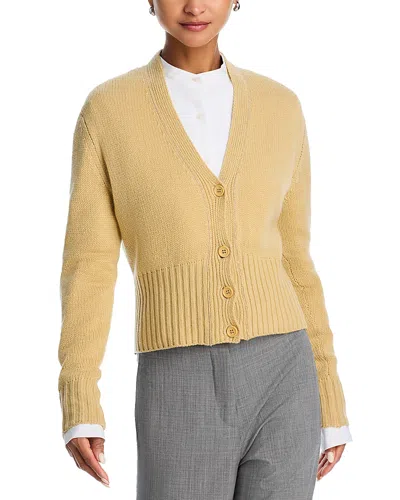 Fabiana Filippi Cashmere V Neck Cardigan Sweater In Gold