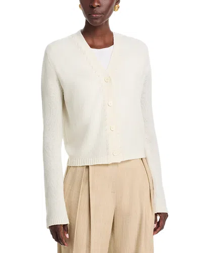 Fabiana Filippi Cashmere V Neck Cardigan Sweater In White
