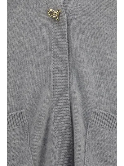 Fabiana Filippi Cashmere V-neck Cardigan In Gray