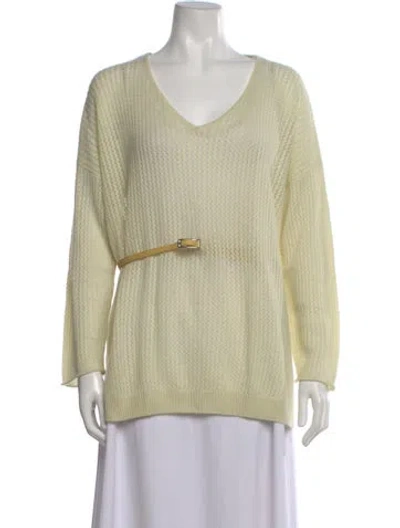 Pre-owned Fabiana Filippi Cashmere V-neck Sweater In Green