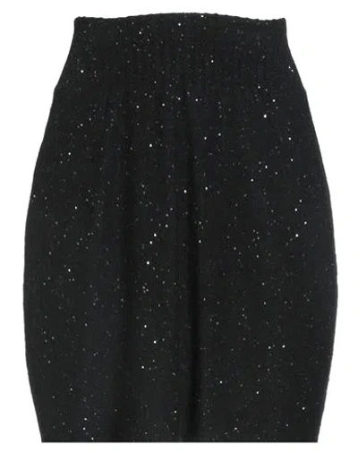 Fabiana Filippi Cashmere Woman Mini Skirt Black Size 6 Virgin Wool, Silk, Cashmere, Alpaca Wool, Pol