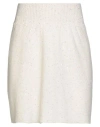 Fabiana Filippi Cashmere Woman Mini Skirt Cream Size 4 Virgin Wool, Silk, Cashmere, Alpaca Wool, Pol In White