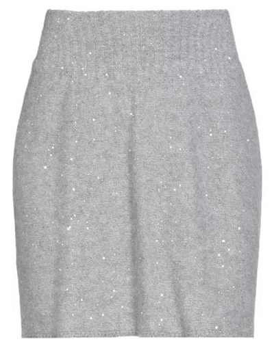 Fabiana Filippi Cashmere Woman Mini Skirt Grey Size 8 Virgin Wool, Silk, Cashmere, Alpaca Wool, Poly In Multi