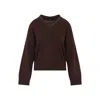 Fabiana Filippi Brown V-neck Sweater In Wool And Silk Blend Woman In Brown