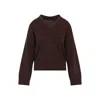 Fabiana Filippi Brown V-neck Sweater In Wool And Silk Blend Woman In Brown