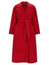 Fabiana Filippi Red Coat With Wide Notched Revers In Virgin Wool Woman In Red