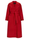 Fabiana Filippi Red Coat With Wide Notched Revers In Virgin Wool Woman In Red