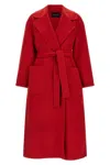 Fabiana Filippi Red Coat With Wide Notched Revers In Virgin Wool Woman In Red