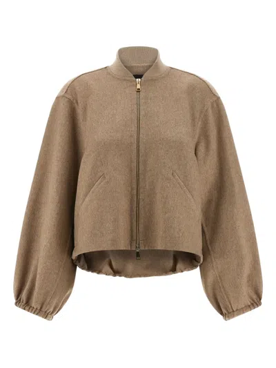 FABIANA FILIPPI CASHMERE ZIP-FRONT BOMBER JACKET