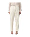 Fabiana Filippi Casual Pants With Waist And Loop Straps In White