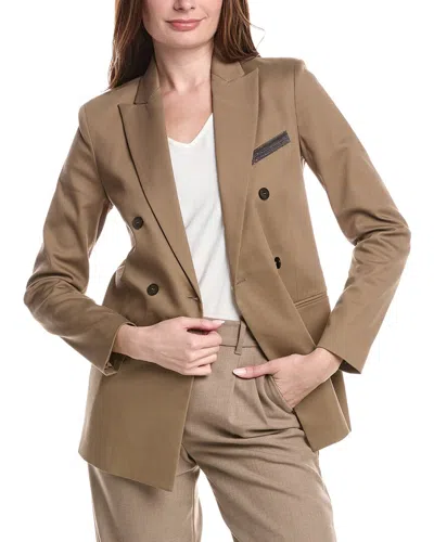 Fabiana Filippi Cavlry Twill Blazer In Brown