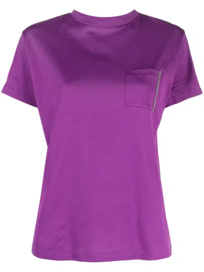 Fabiana Filippi Chain-detail Cotton T-shirt In Violett