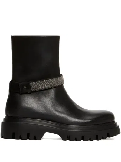 FABIANA FILIPPI CHAIN-EMBELLISHED BOOTS