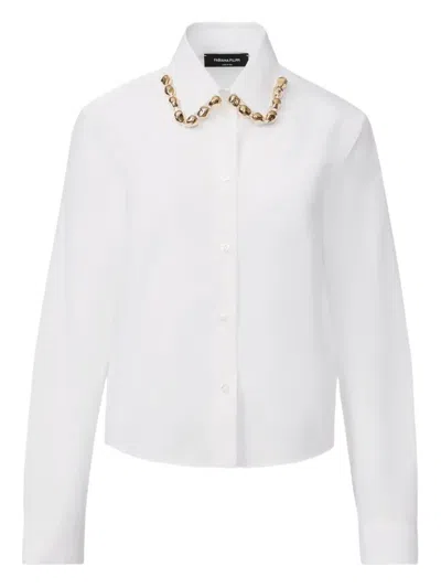 Fabiana Filippi Embellished Collar Long Sleeves Shirt In White