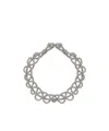 Fabiana Filippi Silver Tone Chain Effect Rhinestone Necklace In Metal Woman In Gray