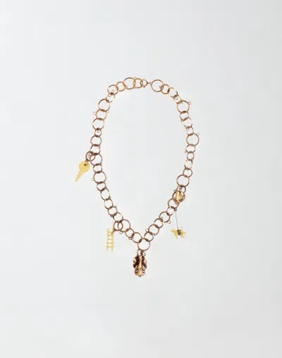 Fabiana Filippi Eco Brass Pendant Chain Necklace In Yellow
