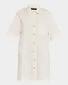 Fabiana Filippi Chain-trim Cotton Gabardine Shirtdress In Bianco