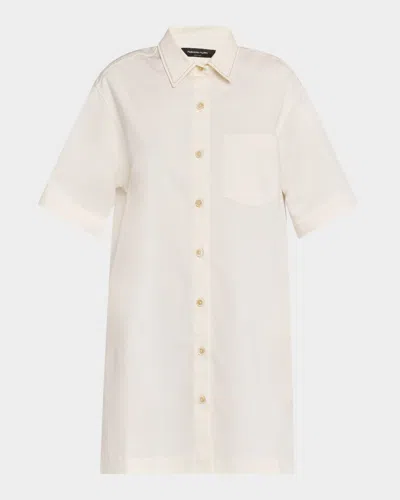 Fabiana Filippi Chain-trim Cotton Gabardine Shirtdress In White