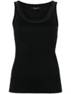 Fabiana Filippi Chain-trim Ribbed Tank Top In Black