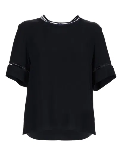 Fabiana Filippi Chain Trim Shirt In Black