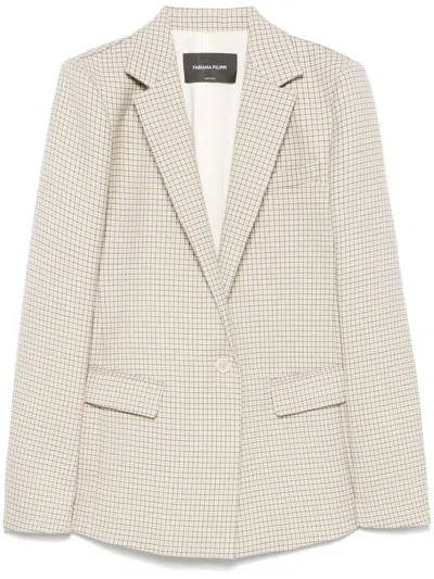 Fabiana Filippi Checked Blazer In Grey